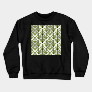 Art Deco Pattern no 87 - Green - Geometric Pattern Crewneck Sweatshirt